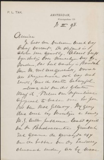 Letter to Jan Veth