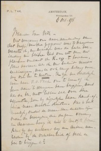 Letter to Jan Veth