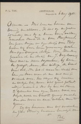 Letter to Jan Veth