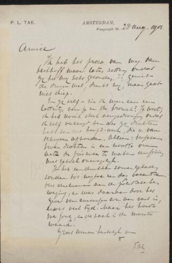 Letter to Jan Veth
