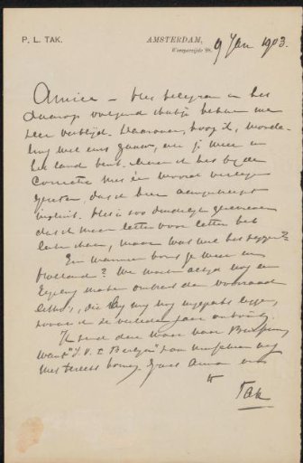 Letter to Jan Veth