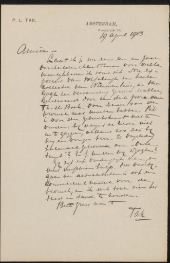 Letter to Jan Veth