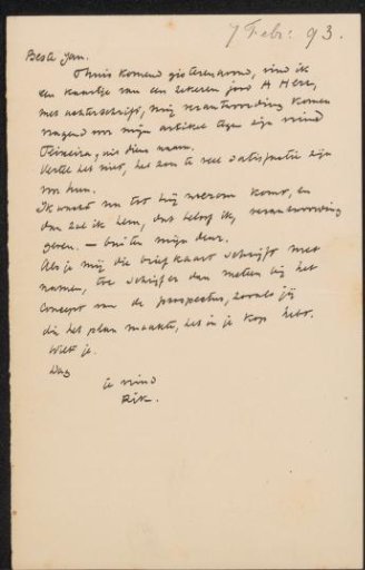 Letter to Jan Veth