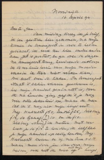 Letter to Jan Veth