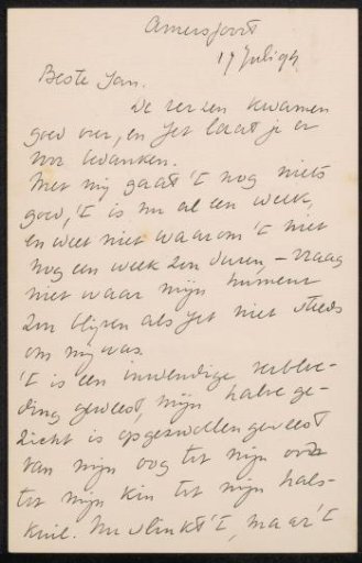 Letter to Jan Veth