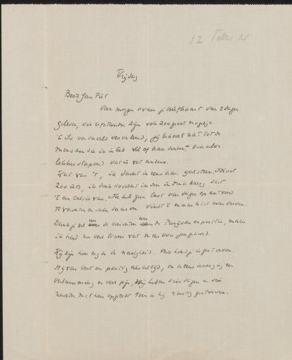 Letter to Jan Veth