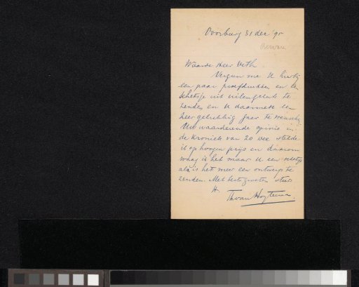 Letter to Jan Veth