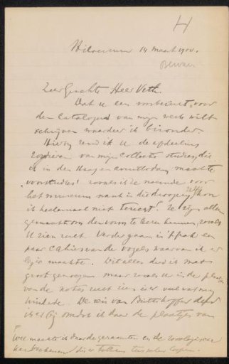 Letter to Jan Veth