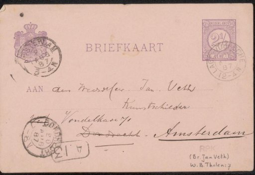 Postcard to Jan Veth