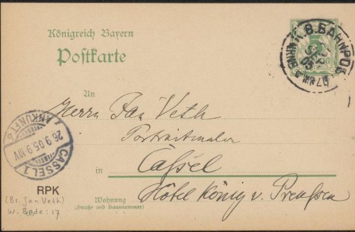 Postcard to Jan Veth