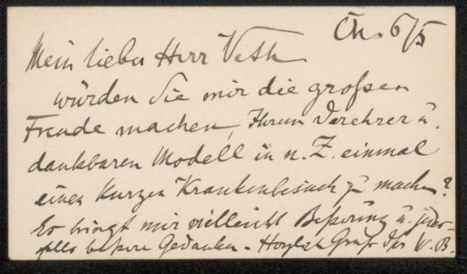 Calling card for Jan Veth