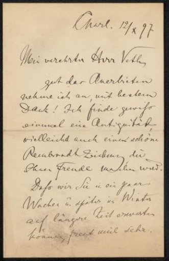 Letter to Jan Veth