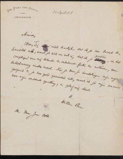 Letter to Jan Veth