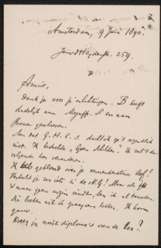 Letter to Jan Veth
