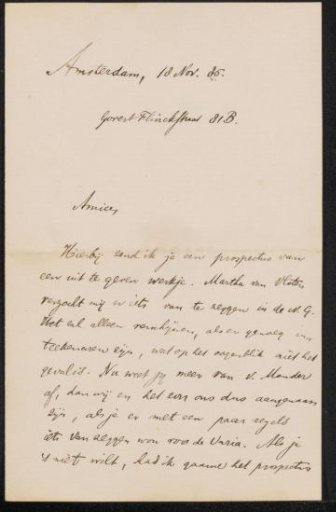 Letter to Jan Veth