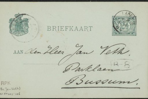 Postcard to Jan Veth