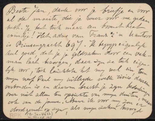 Letter to Jan Veth