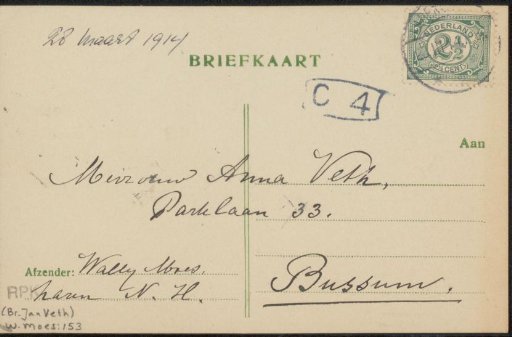 Postcard to Anna Dorothea Dirks