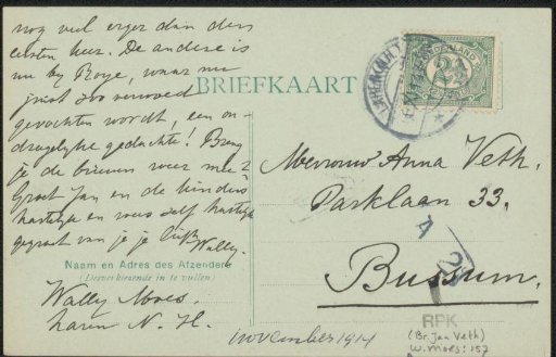 Postcard to Anna Dorothea Dirks