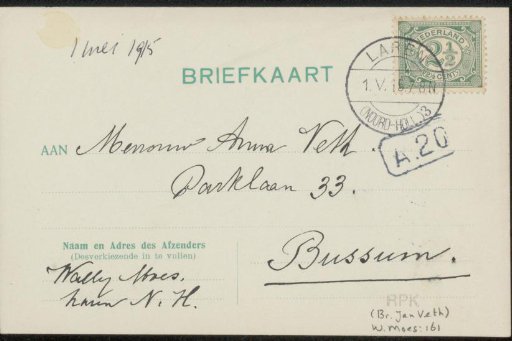Postcard to Anna Dorothea Dirks