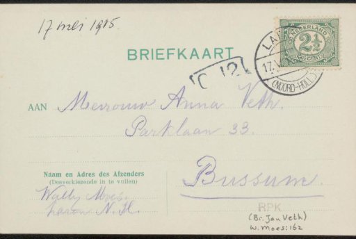 Postcard to Anna Dorothea Dirks