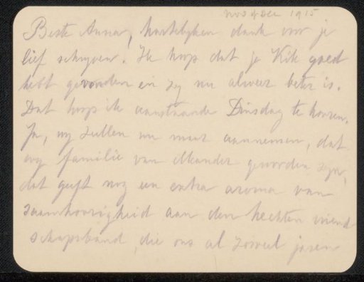 Letter to Anna Dorothea Dirks