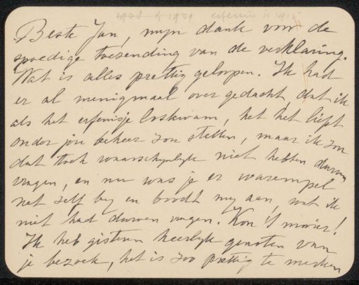 Letter to Jan Veth
