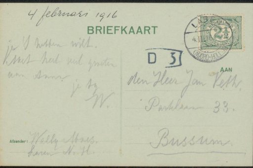 Postcard to Jan Veth