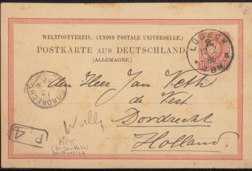 Postcard to Jan Veth