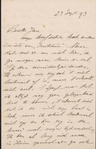 Letter to Jan Veth