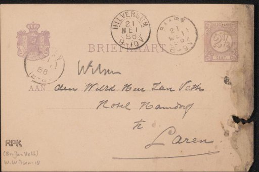 Postcard to Jan Veth