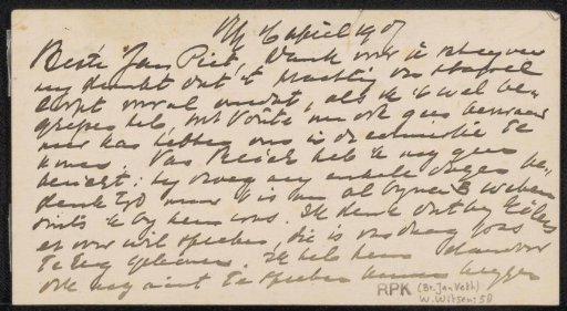 Letter to Jan Veth