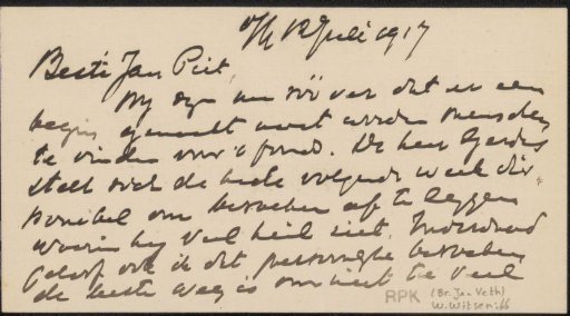 Letter to Jan Veth