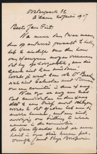 Letter to Jan Veth