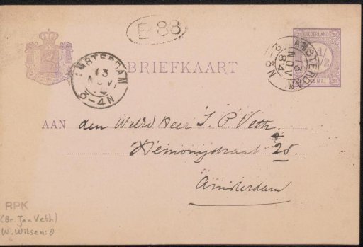 Postcard to Jan Veth