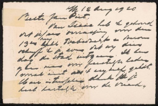 Letter to Jan Veth