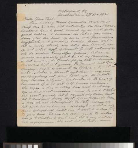 Letter to Jan Veth