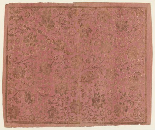 Sheet with scrolls with flowers
