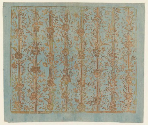 Sheet with eight wrapped rods with flowers