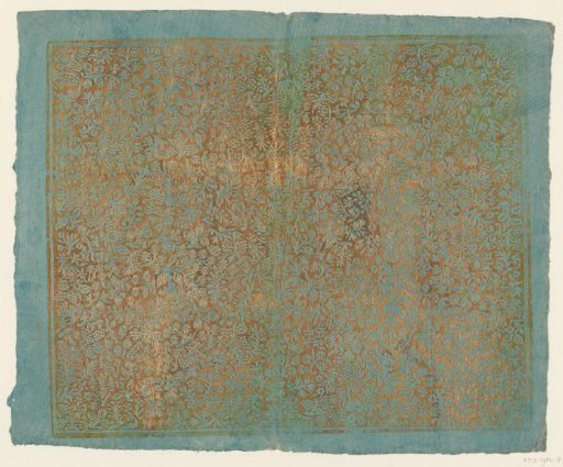 Sheet with loose branches with flowers and fruit