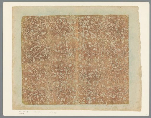 Sheet with scrolls of flowers and fruits
