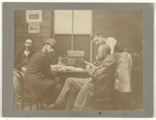 Philippe Zilcken, Marius Bauer and Jan Veth at the etcher Martinus Mouton in The Hague