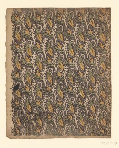 Sheet with a scattered pattern of branch with leaf and fruits