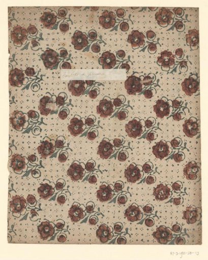 Sheet with a scattered pattern of flowers on a dotted ground