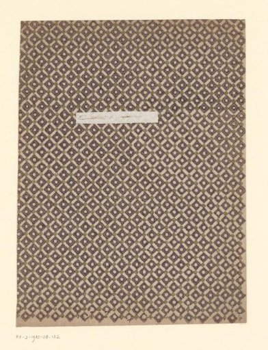 Sheet with a checkered pattern of a block with a cut-out dot