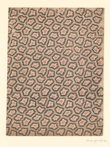 Sheet with a scattered pattern of a rocky motif on a dotted ground
