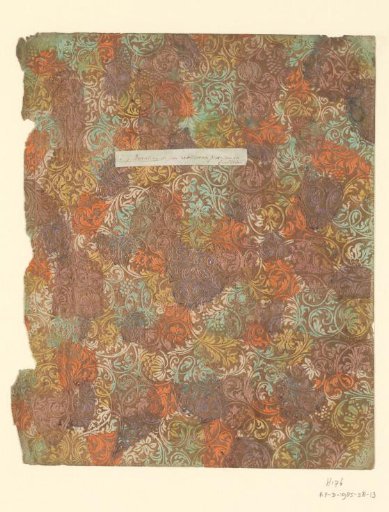 Sheet with scrolls of flowers and fruit