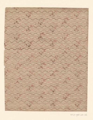 Tile with border pattern of dots alternating with branches