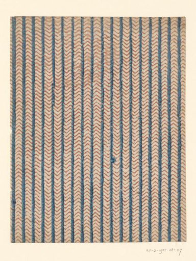 Tile with border pattern and continuous zigzag pattern