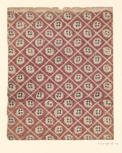 Tile with grid pattern with flower as field filling and dot ground